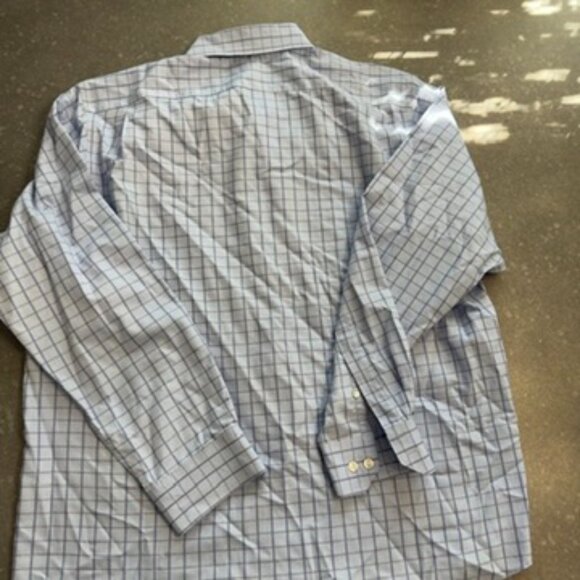 Hart Schaffner Marx Light Blue Windowpane Dress Shirt – Size Large - Picture 11 of 13